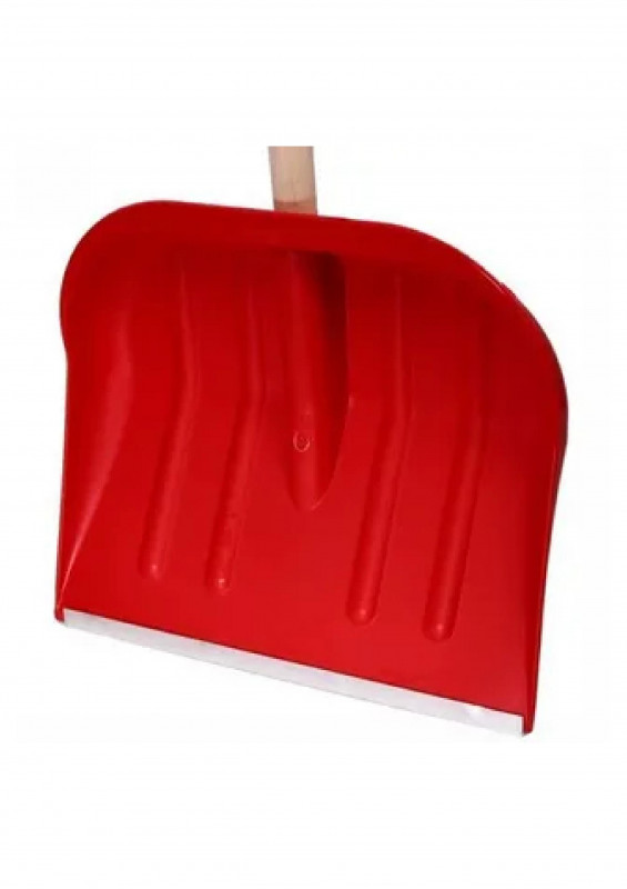 Лопата снеговая с кромкой 480х400мм большая с/черенком цветная