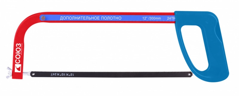 Ножовка по металлу пластиковая рукоятка 300мм СОЮЗ