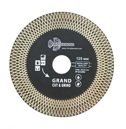 Диск алмазный отрезной Турбо 125х22,23мм Grand Cut & Grind Trio-Diamond