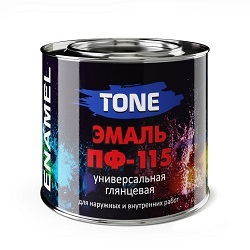 Эмаль ПФ-115 0,8кг черная глянец TONE