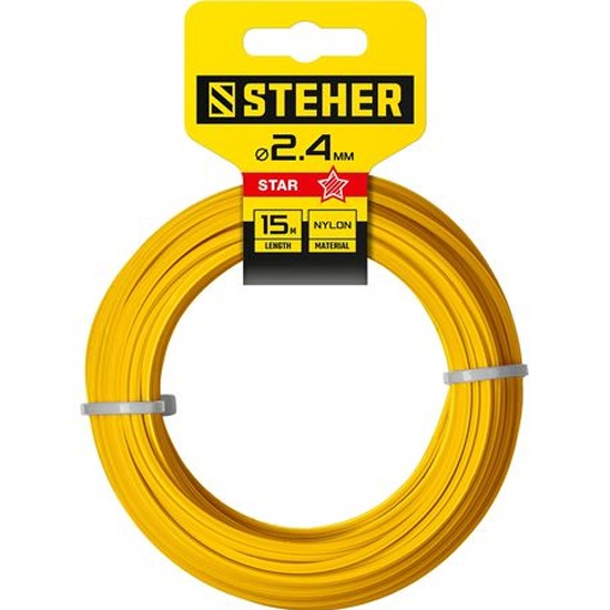 Леска для триммера звезда d2,4ммх15м STEHER