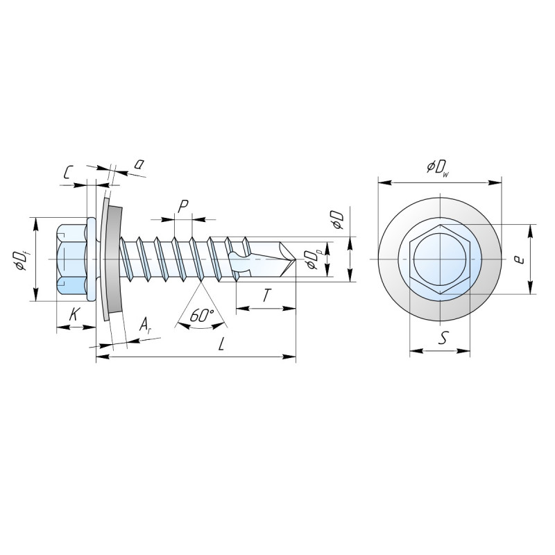 Саморез кровельный 6,3х80